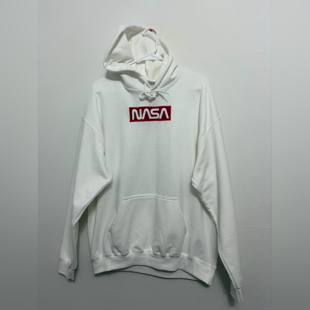 NASA Logo White Hoodie Large Gildan Heavy Blend Unisex(A401)✨ - Picture 3 of 10